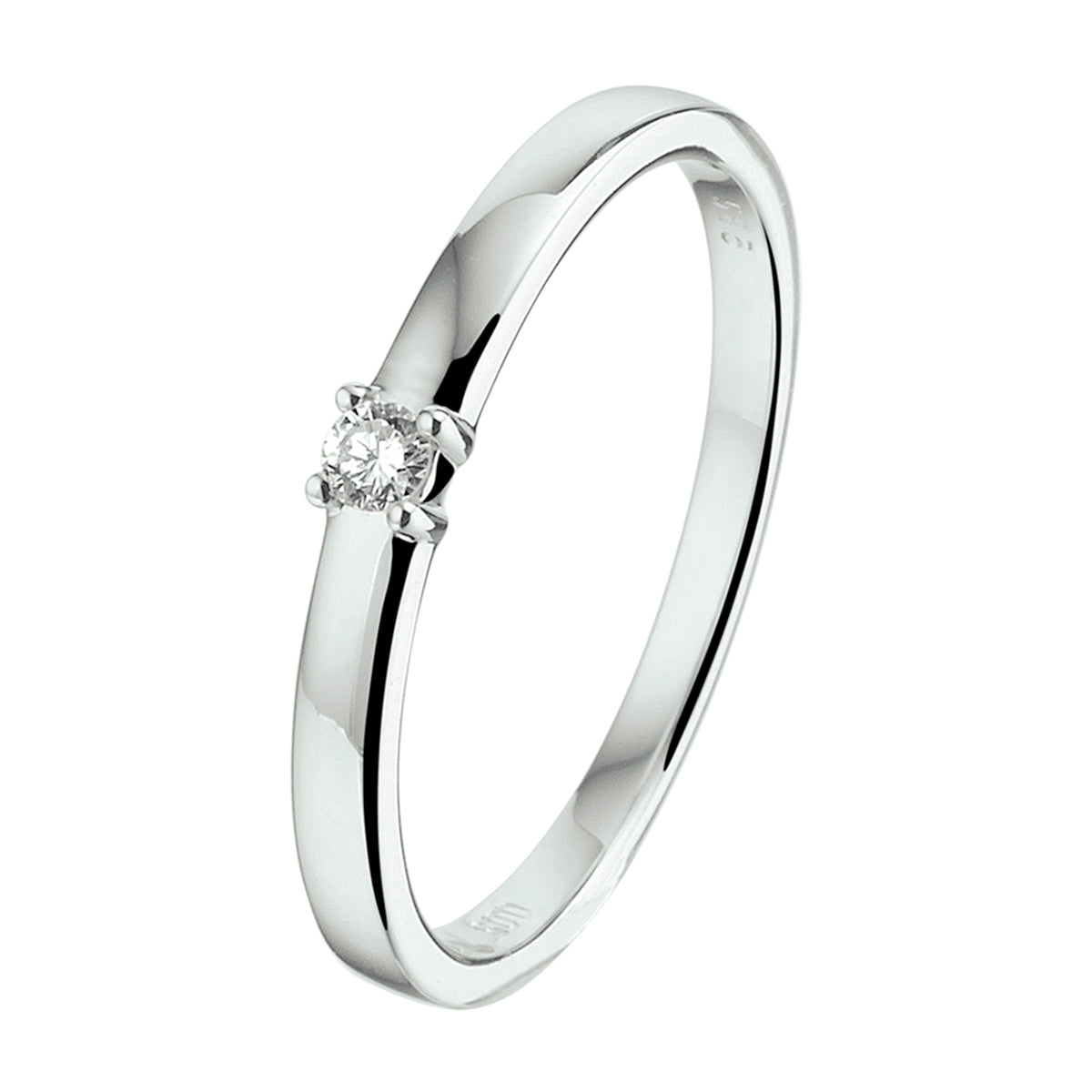 ring diamant 0.05ct h si 14K witgoud
