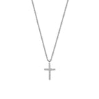 collier kruis 41 - 43 - 45 cm zilver gerhodineerd