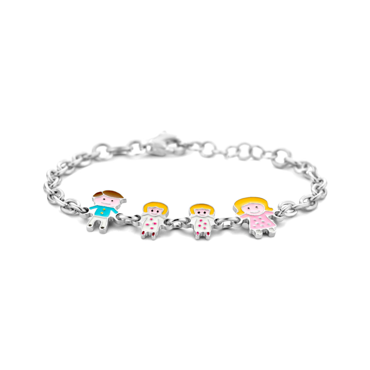 Armband Vater, Mutter und Töchter, Silber rhodiniert