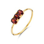 Ring-Trilogie Granat 14K Gelbgold