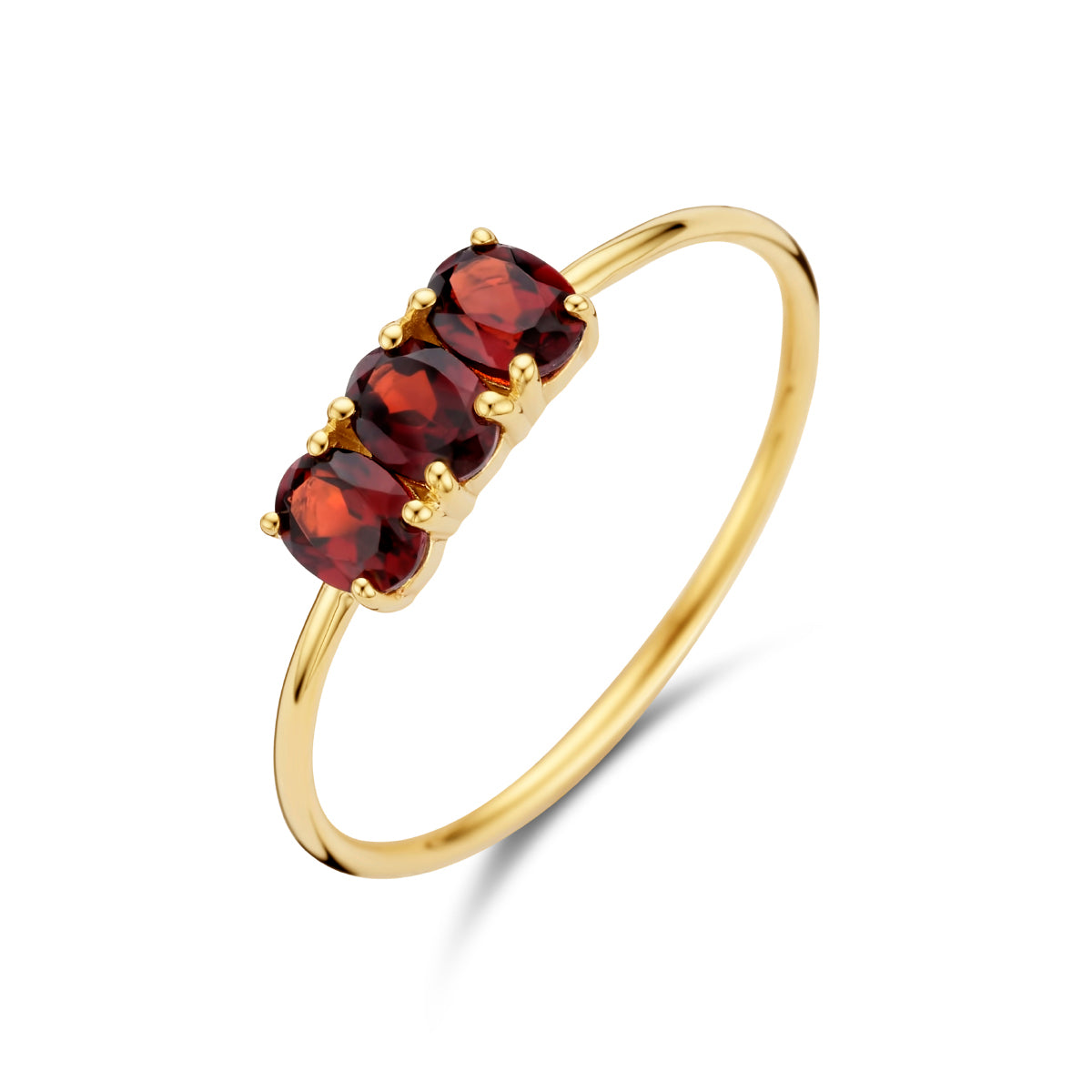Ring-Trilogie Granat 14K Gelbgold