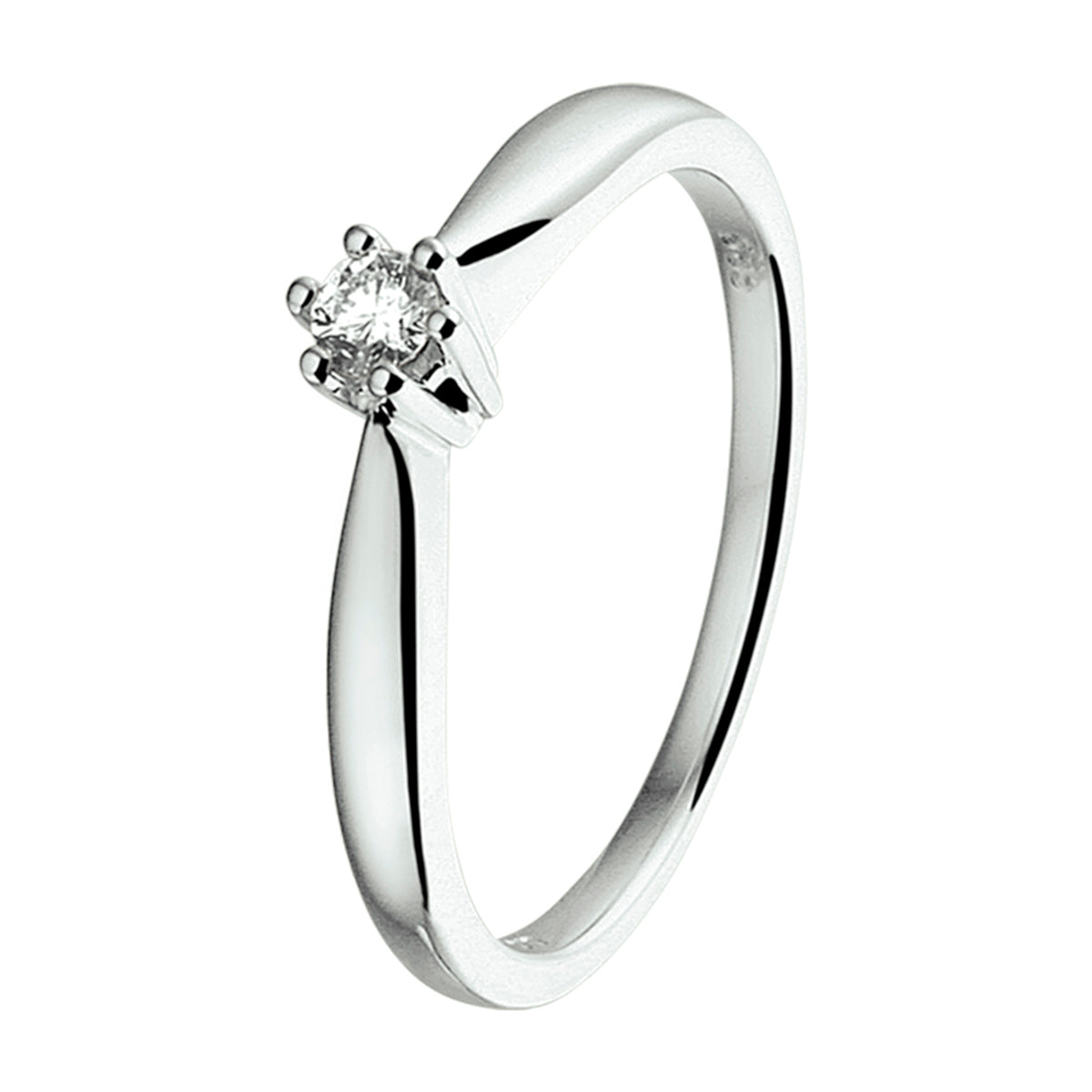 ring diamant 0.08ct h si 14K witgoud