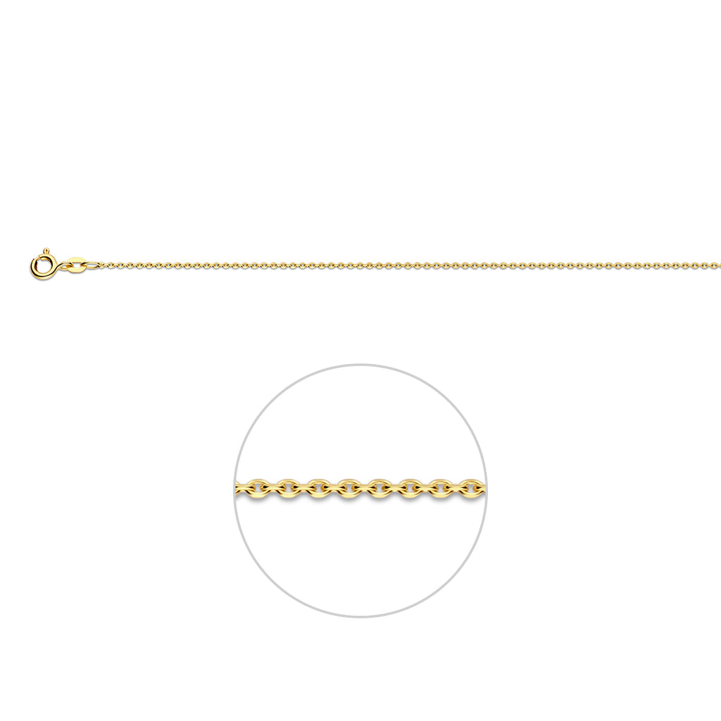 9kt Ankerkette diamantiert 1,1 mm 9kt Gelb