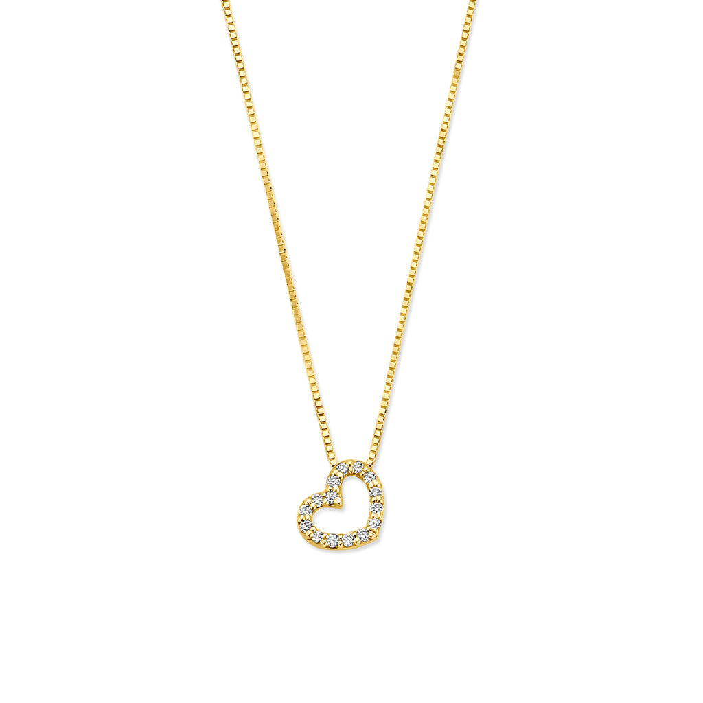 collier hartje lab grown diamant 0.08ct g vs 40 - 42 - 44 cm 14K geelgoud