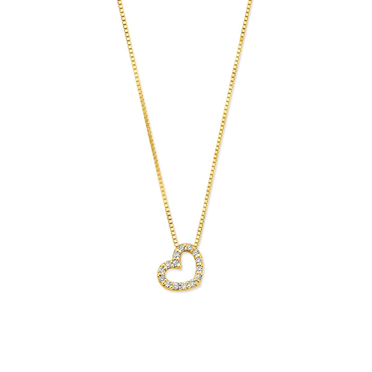 collier hartje lab grown diamant 0.08ct g vs 40 - 42 - 44 cm 14K geelgoud