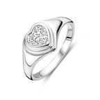 Ring Herz Zirkonia Silber rhodiniert