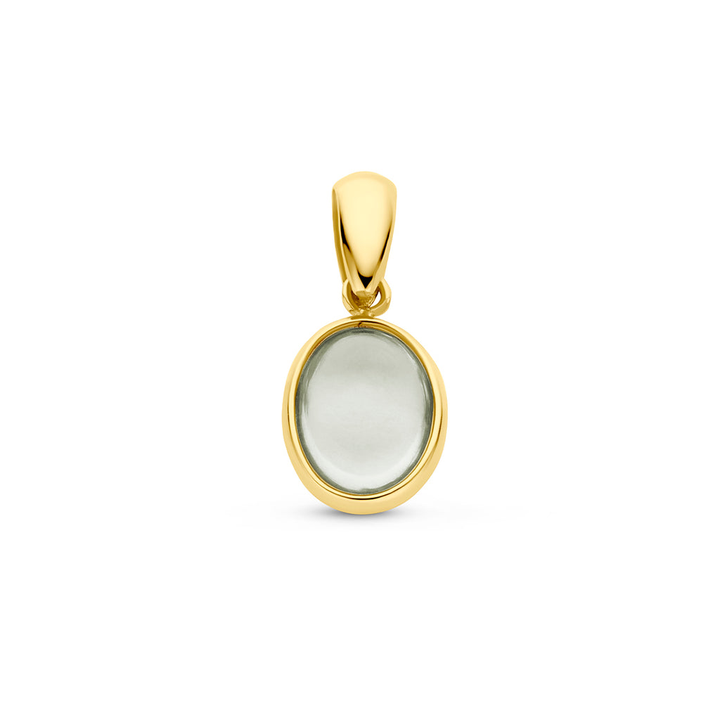 hanger groen amethist 14K geelgoud