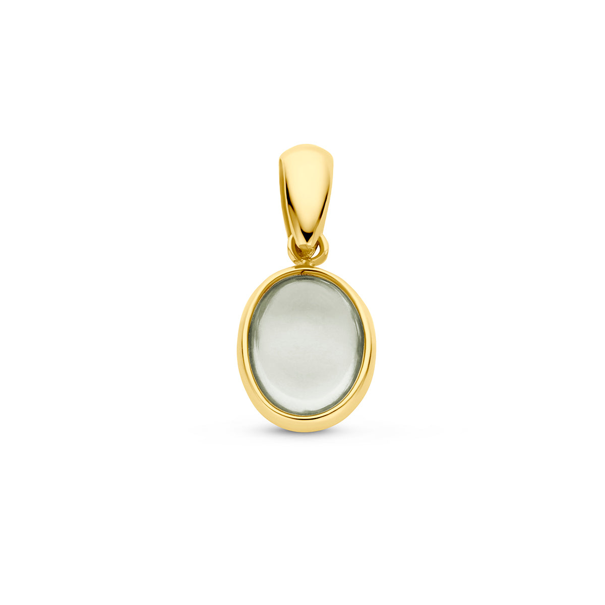 hanger groen amethist 14K geelgoud