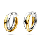 Ohrringe 19,5 mm 1 Mikron versilbert (gelb/rhodiniert)