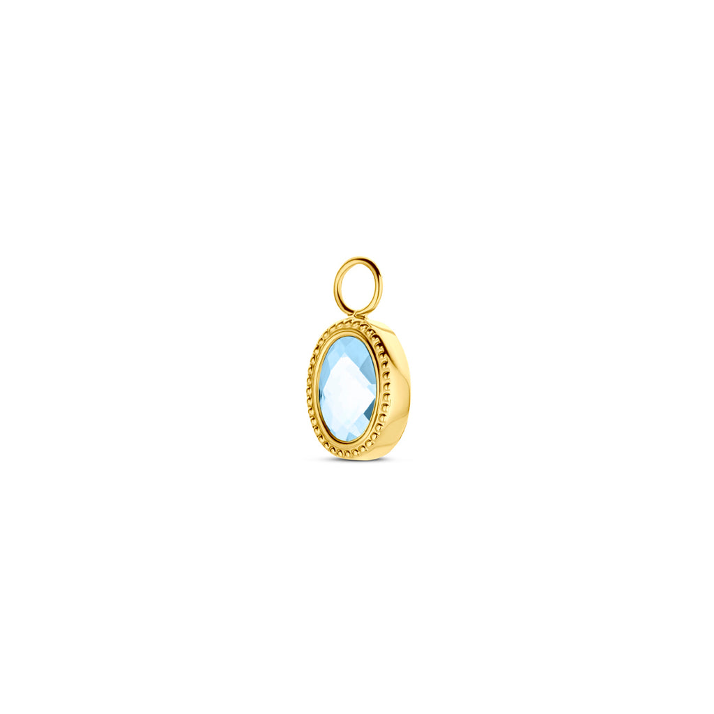 oorringhanger sky blue topaas per stuk 14K geelgoud