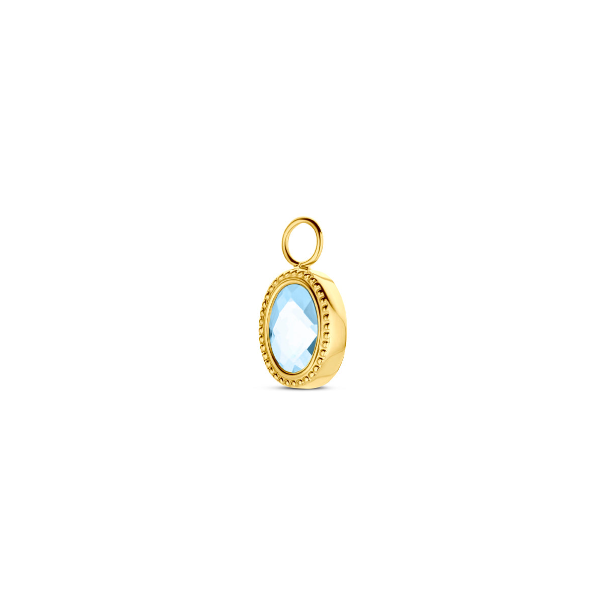 oorringhanger sky blue topaas per stuk 14K geelgoud
