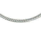 Panzerkette 4-seitig geschliffen 6,0 mm 45 cm rhodiniert Silber