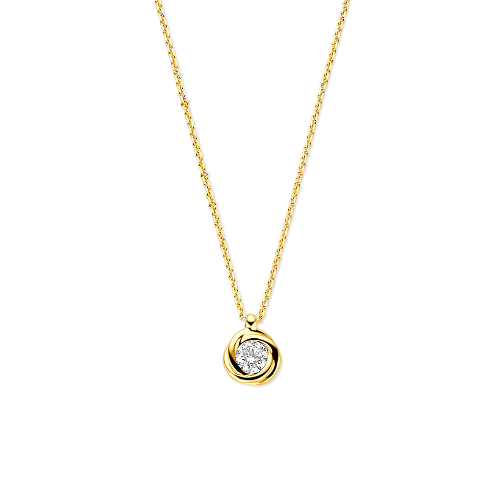 Zirkonia-Halskette 40 - 42 - 44 cm 14K Gelbgold
