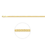 Gourmetkette massiv 3,7 mm Silgold (gelb mit Silberkern)