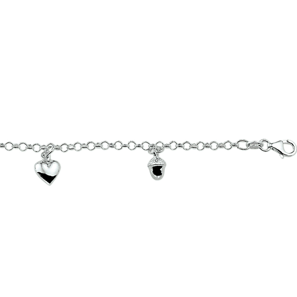 armband diverse bedels 17 cm zilver wit