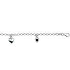 armband diverse bedels 17 cm zilver wit