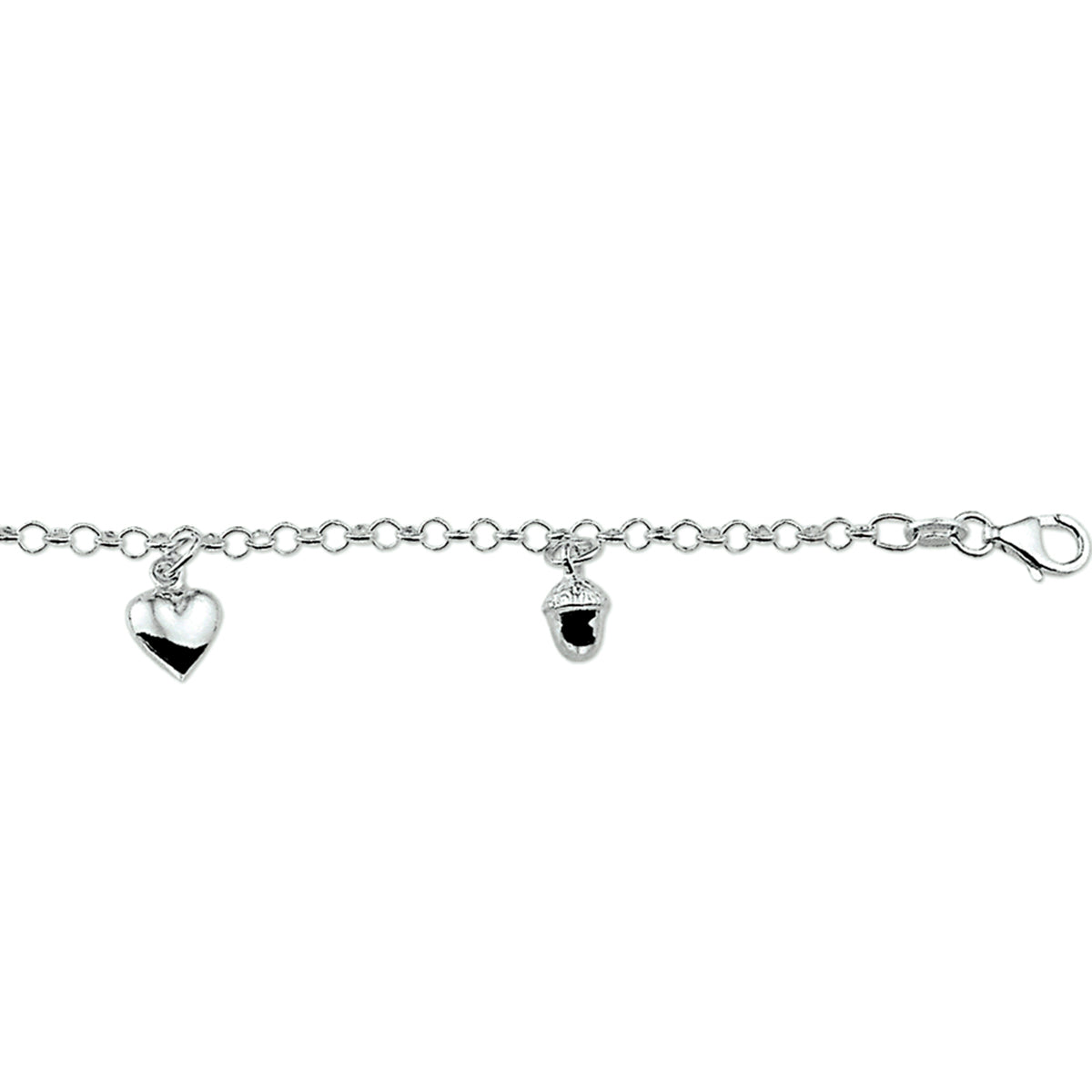 armband diverse bedels 17 cm zilver wit