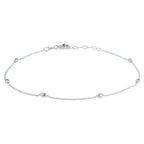 Fußkettchenperlen 2,5 mm 24 + 2 cm Silber rhodiniert