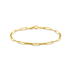 9k armband paperclip vierkante buis 3,0 mm 19 cm 9K geel