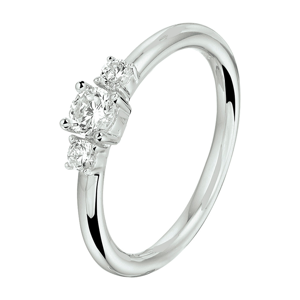 Ring Zirkonia Silber rhodiniert