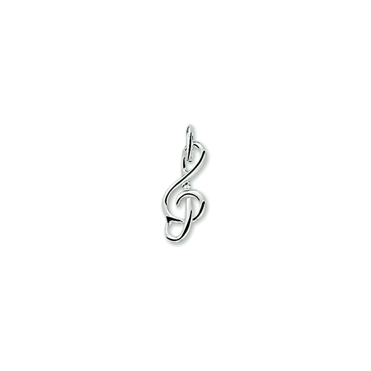 hanger muzieksleutel zilver gerhodineerd