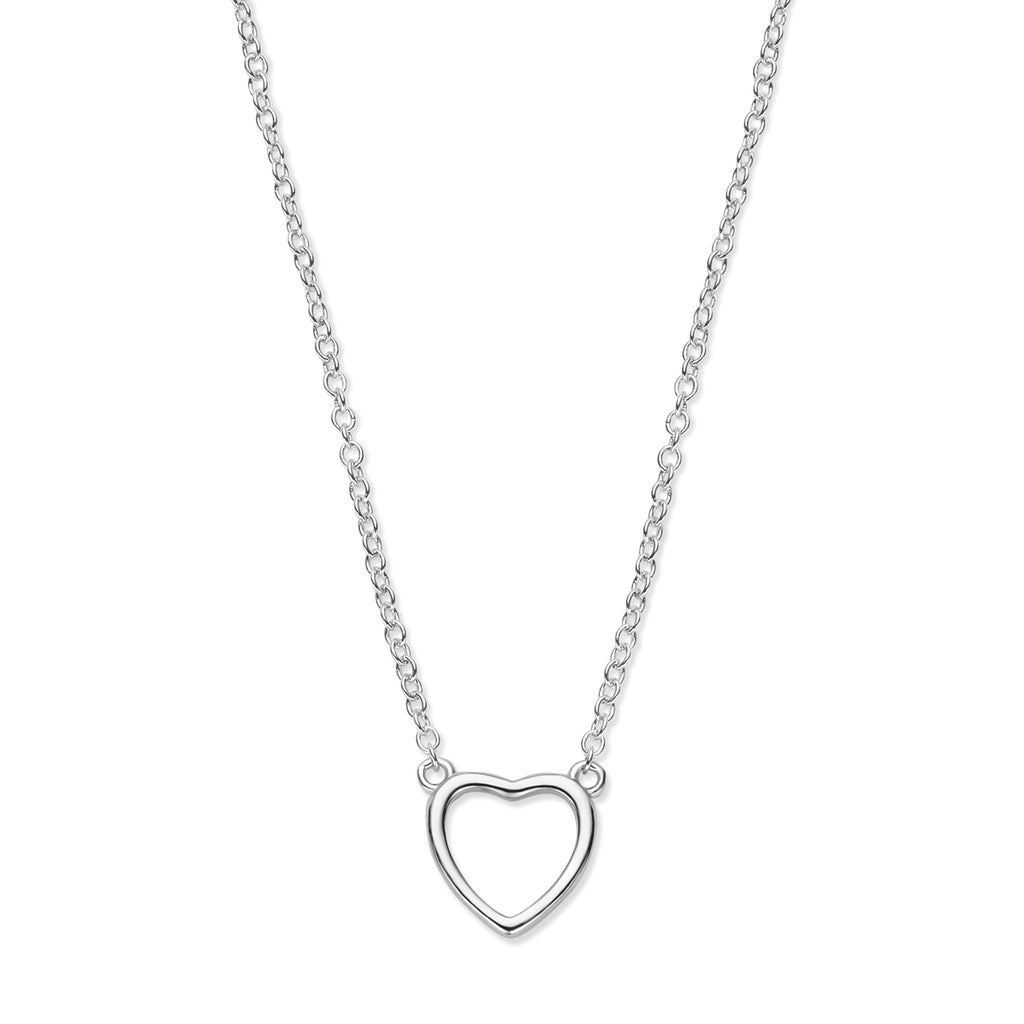 Halskette Herz 41 + 4 cm Silber rhodiniert