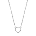 Halskette Herz 41 + 4 cm Silber rhodiniert