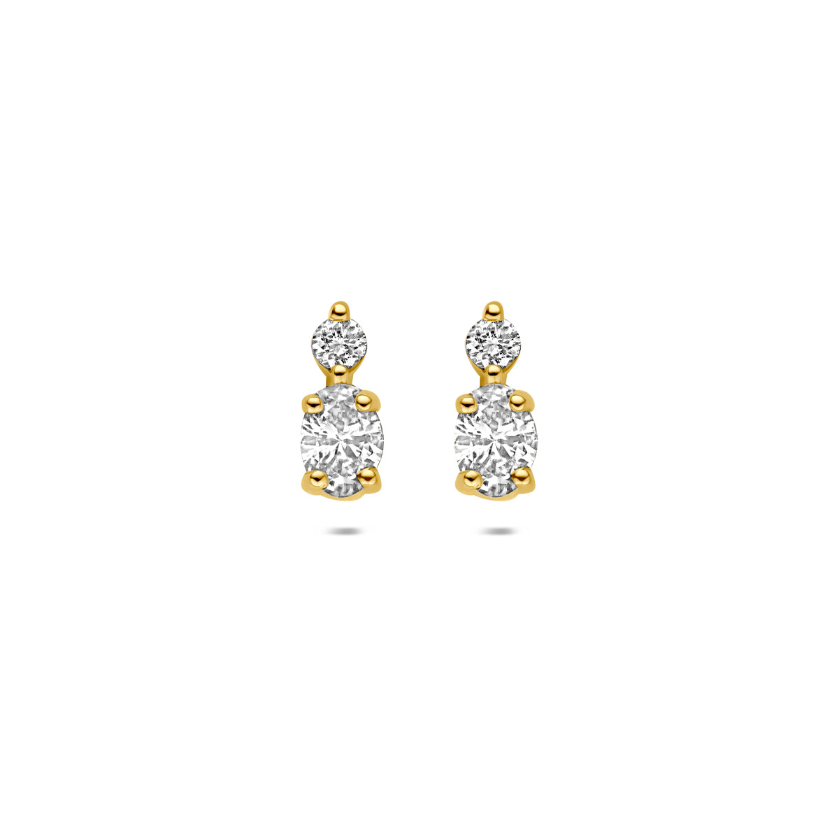 oorknoppen lab grown diamant 0.12ct (2x 0.1225ct) f vs 6,5 mm 14K geelgoud