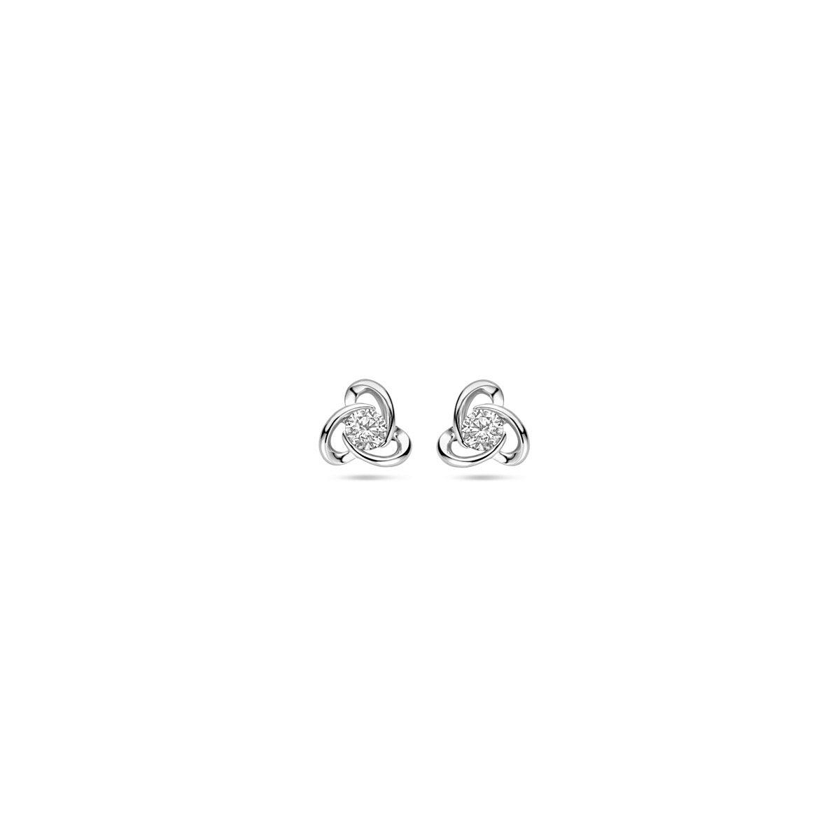 Ohrstecker Zirkonia 8 mm Silber rhodiniert