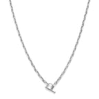 Halskette Marine runde Röhre 3,9 mm 42 cm Knebelverschluss rhodiniertes Silber