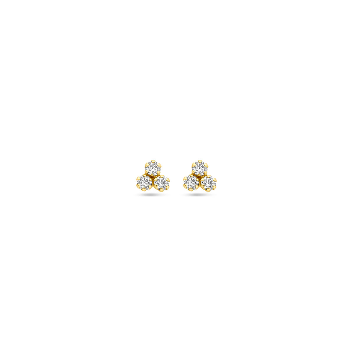 Ohrstecker Zirkonia 4,5 mm 14K Gelbgold