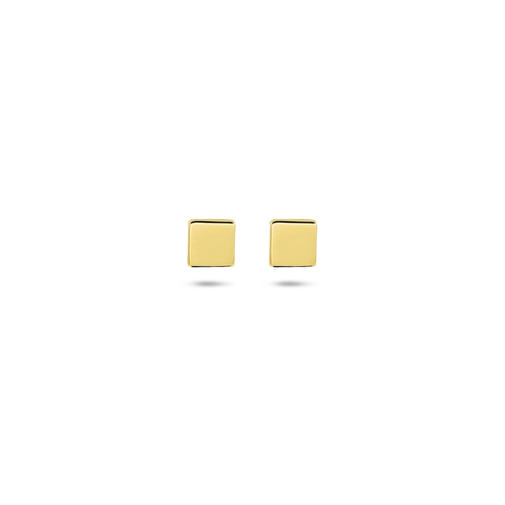 Ohrstecker quadratisch 3,5 mm 14K Gelbgold