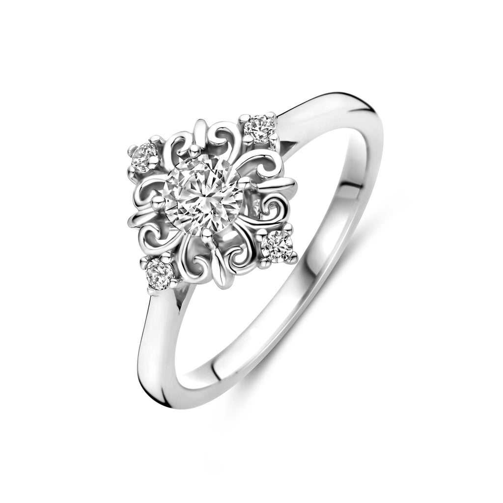 ring filigrain zirkonia zilver gerhodineerd