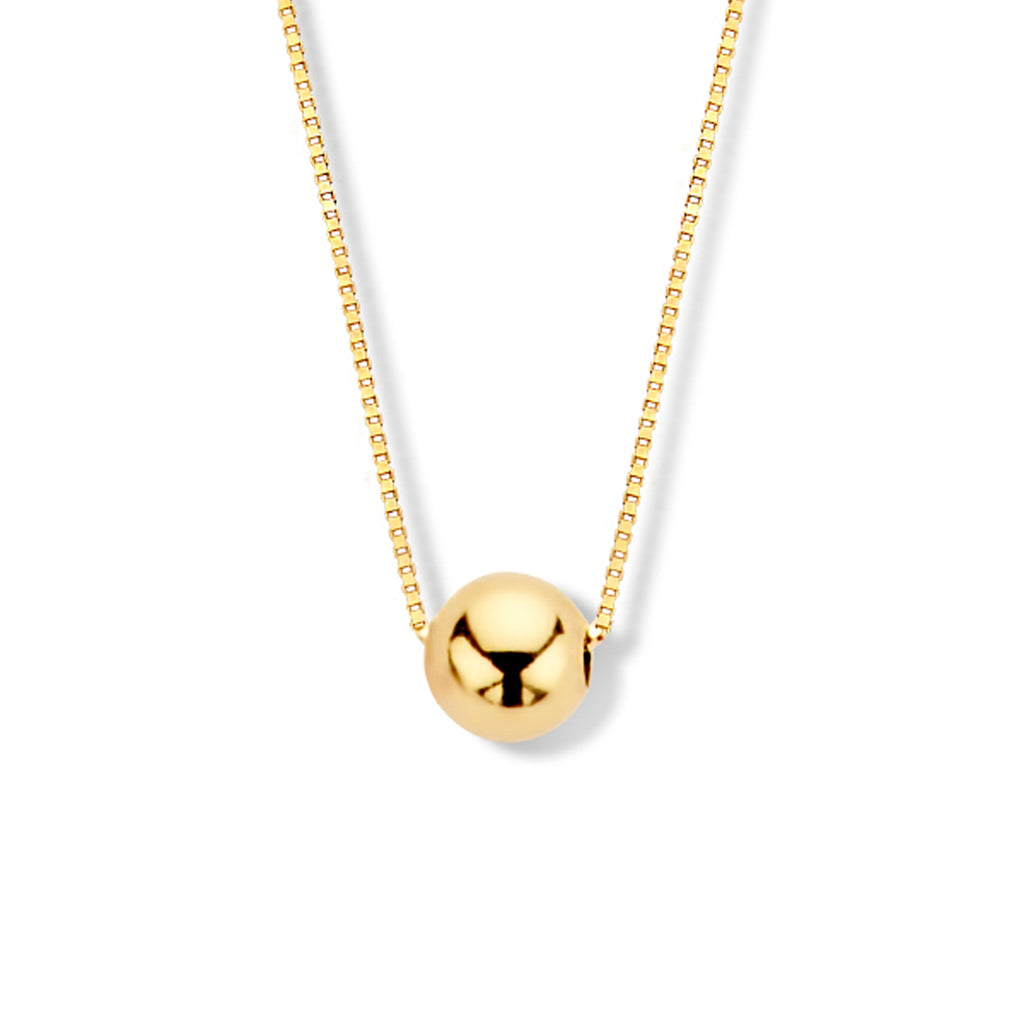 Halskette Kugel 40 + 1,5 cm 14K Gelbgold