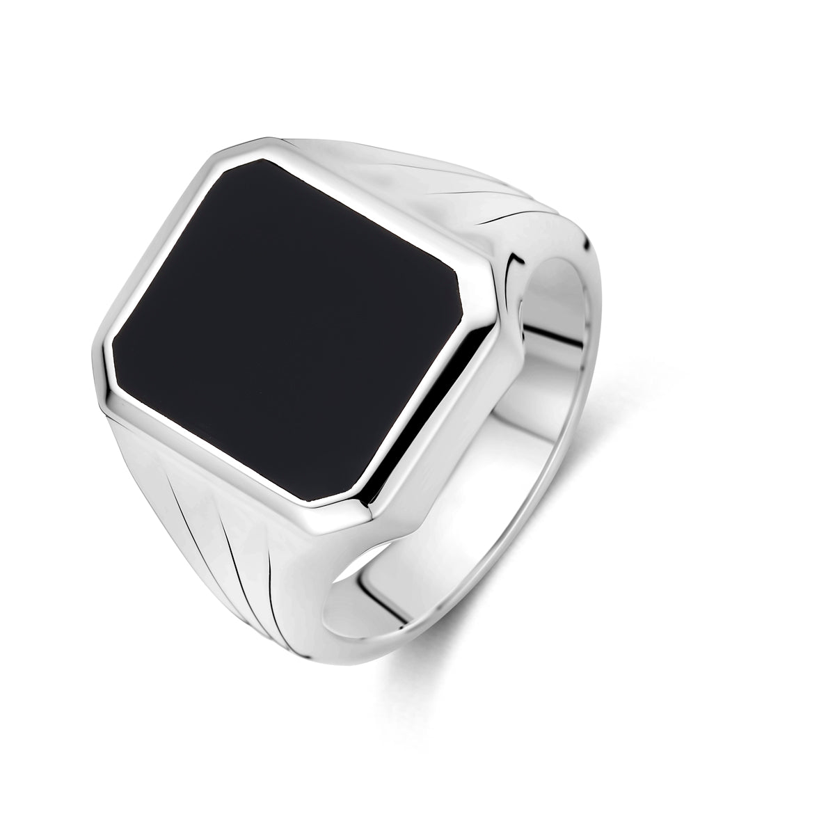 Siegelring aus massivem Onyx Silber weiß