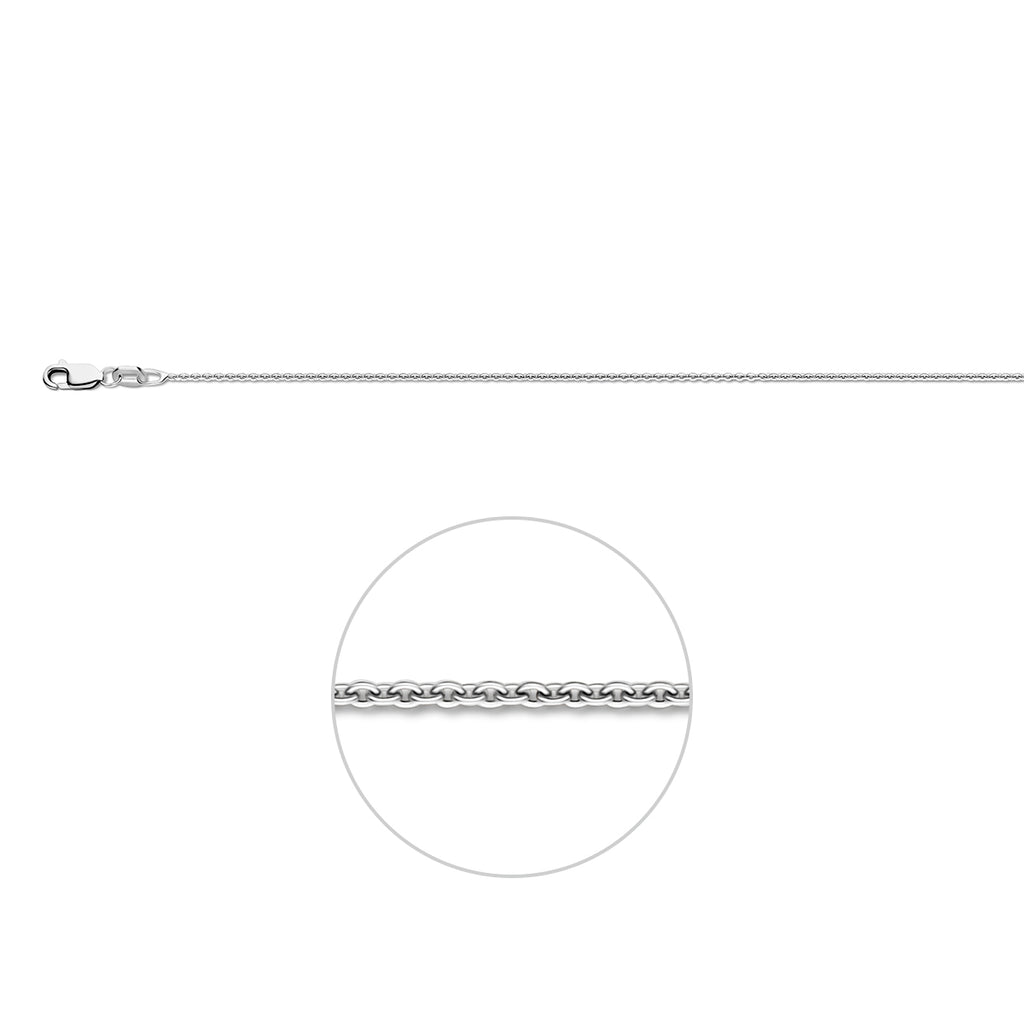 anker rond 1,1 mm zilver gerhodineerd