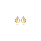 9k oorknoppen zirkonia 8 mm 9K geel