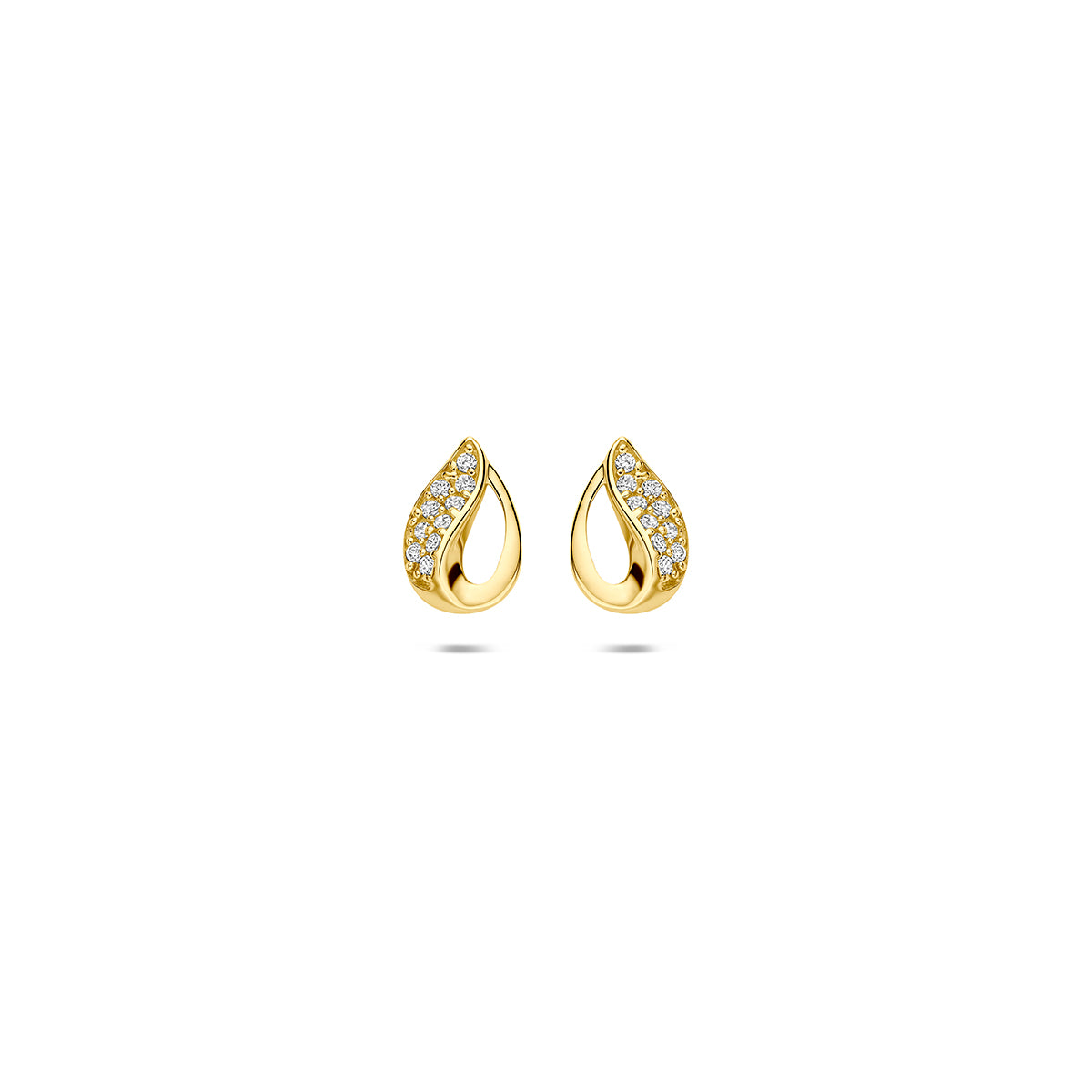 9k oorknoppen zirkonia 8 mm 9K geel