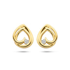 oorknoppen diamant 0.05ct (2x0.025ct) h si 14K geelgoud - druppel/komma/pegel