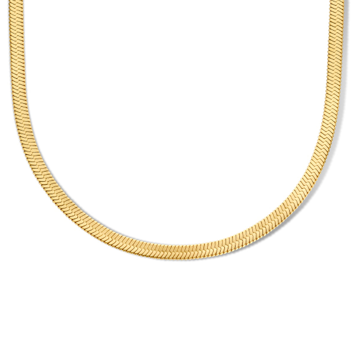Halskette Schlange flach 4,2 mm 42 + 4 cm ionenplattierter Edelstahl
