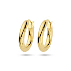 oorringen 4,0 mm ronde buis 14K geelgoud - rond