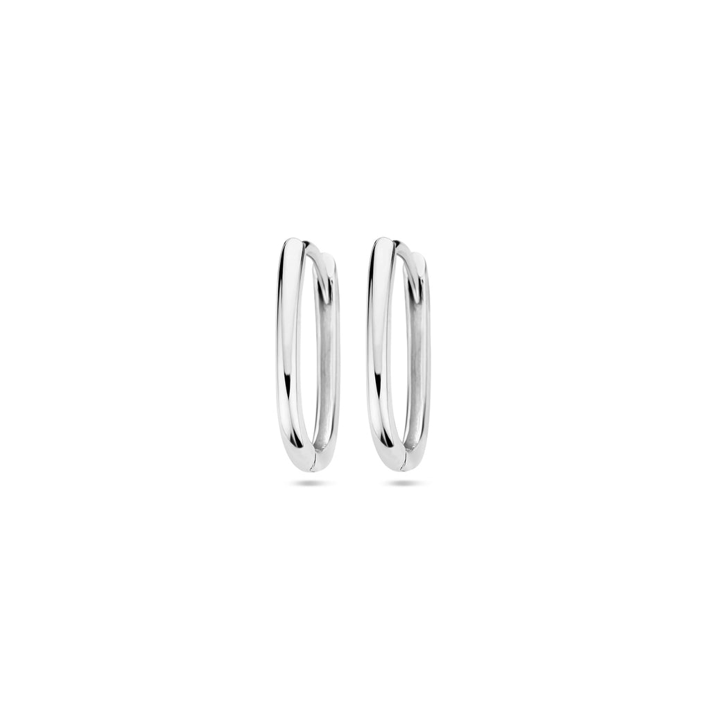 Klappcreolen Paperclip 14 mm 14K Weißgold