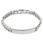 Gravurarmband Gourmette 6 Seiten geschliffen Platte 8,5 mm 21 cm Silber rhodiniert
