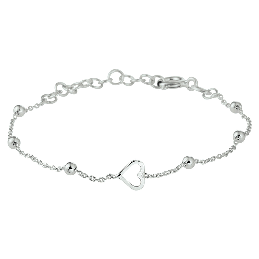 Armband Herz Silber rhodiniert