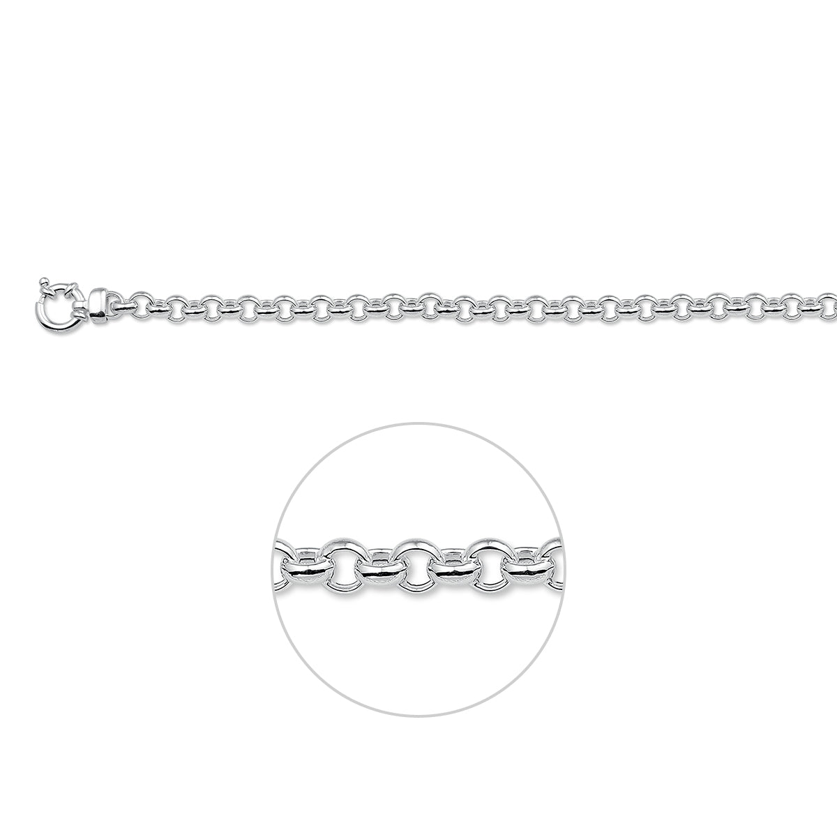 jasseron 5,5 mm met groot veerslot zilver gerhodineerd