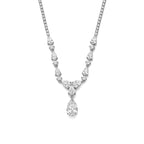 collier zirkonia 42 + 3 cm zilver gerhodineerd