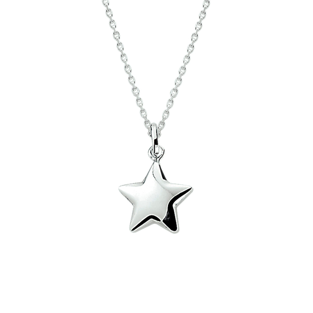 collier hanger ster 41 + 4 cm zilver wit