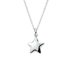 collier hanger ster 41 + 4 cm zilver wit