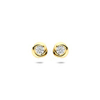 oorknoppen zirkonia 6,5 mm 14K geelgoud