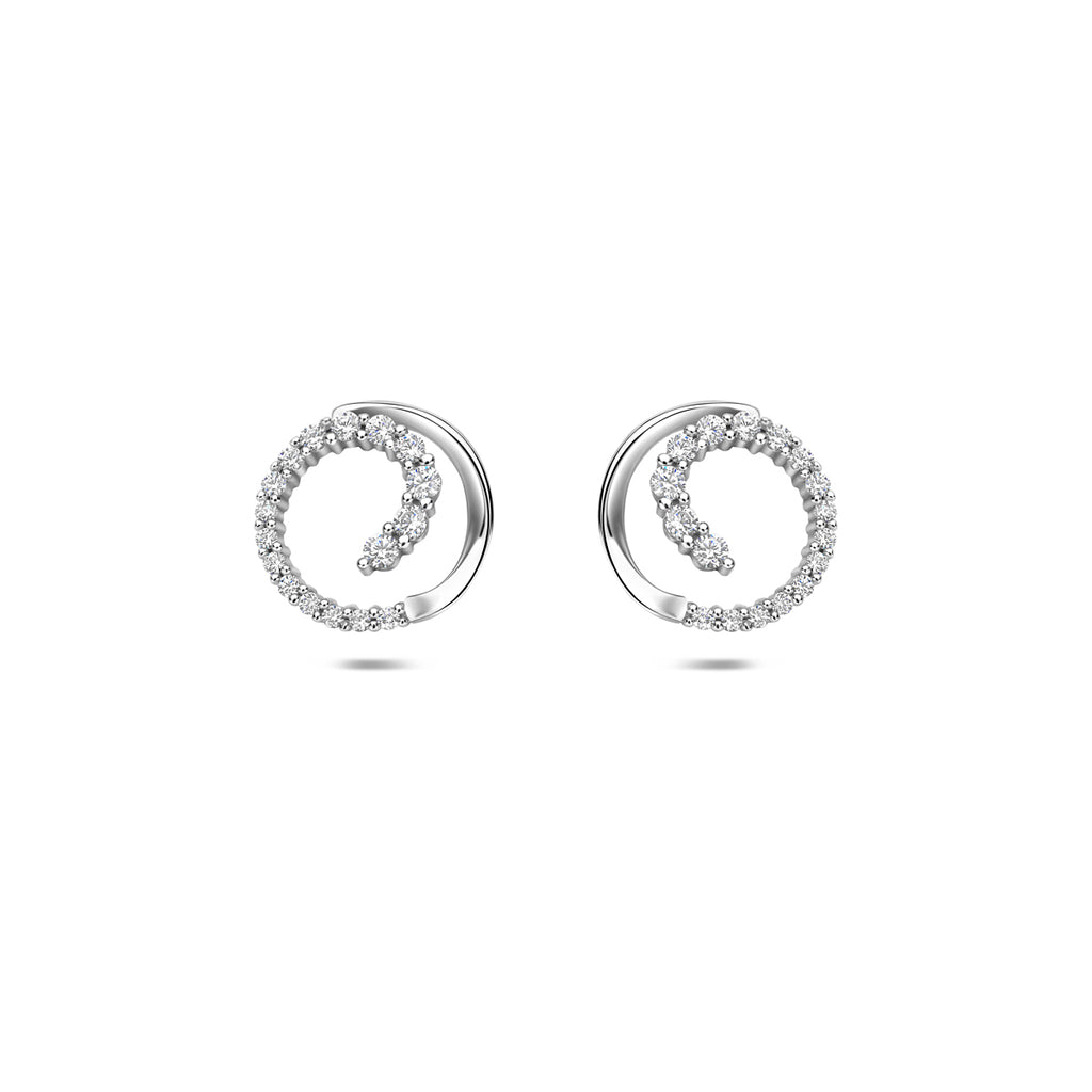 oorknoppen zirkonia 9,5 mm zilver gerhodineerd